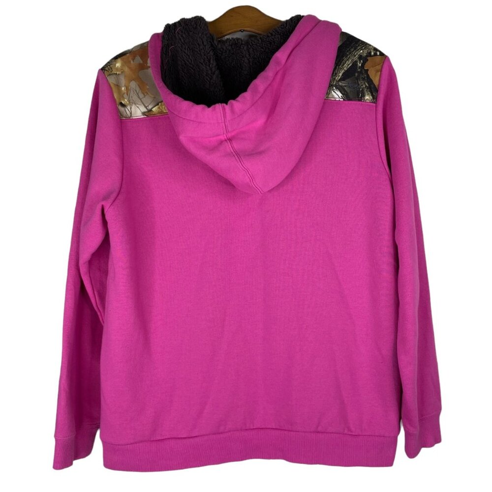 Legendary Whitetails Hoodie Full Zip Plush Lined Hoodie Pink Camo Size Medium - Picture 2 of 9